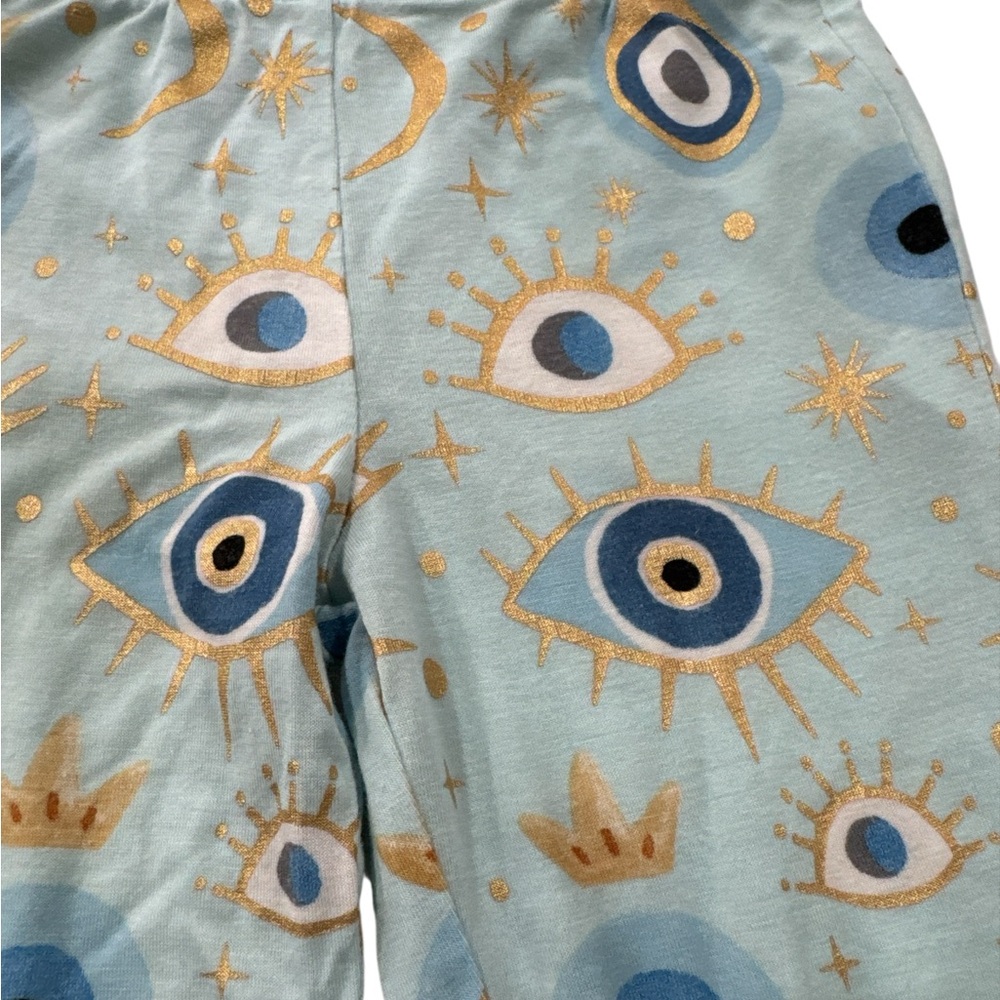 Posh Peanut Blue and Gold Kids Pajama Set - Picture 4 of 4